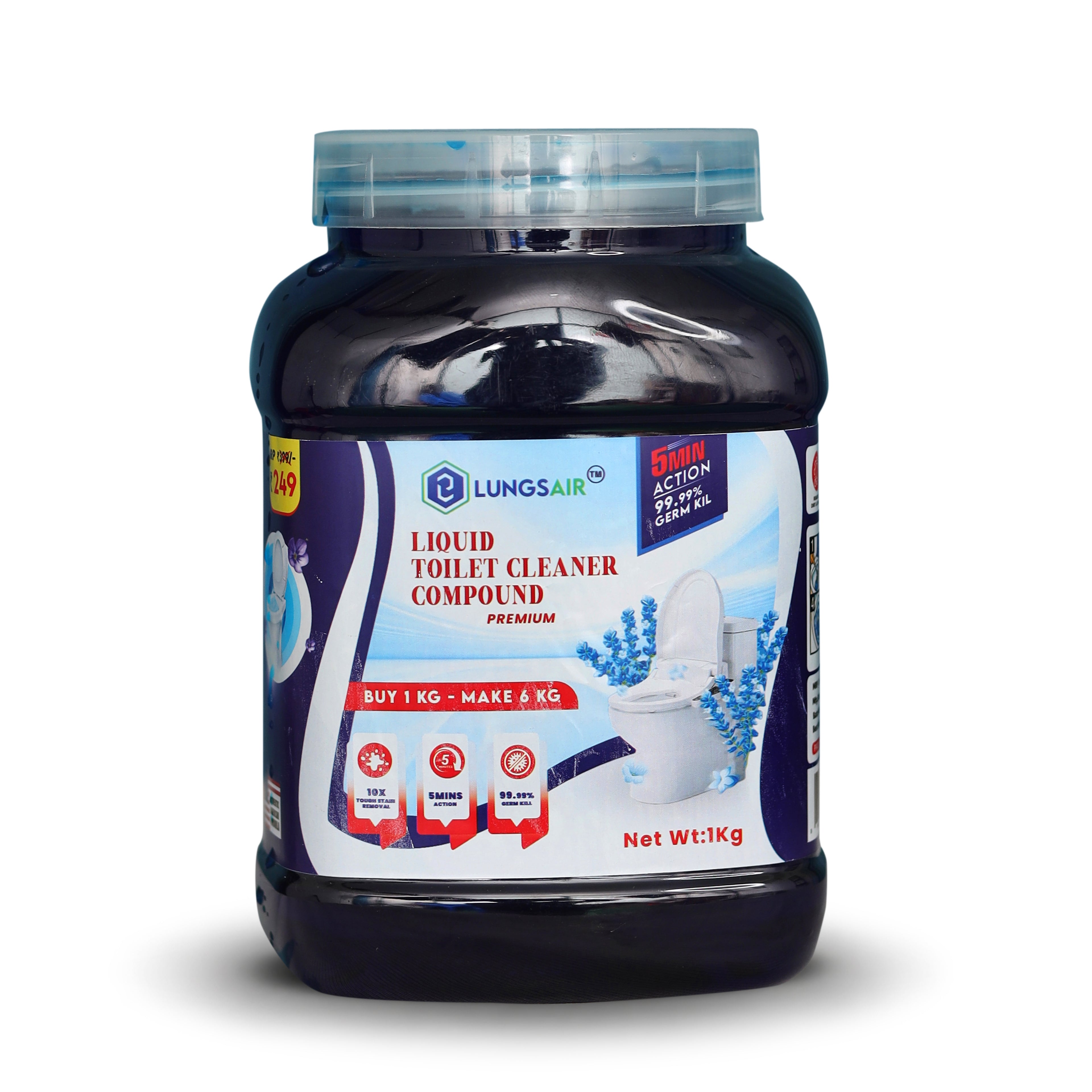 LUNGS AIR Toilet Cleaner Liquid Compound | Blue