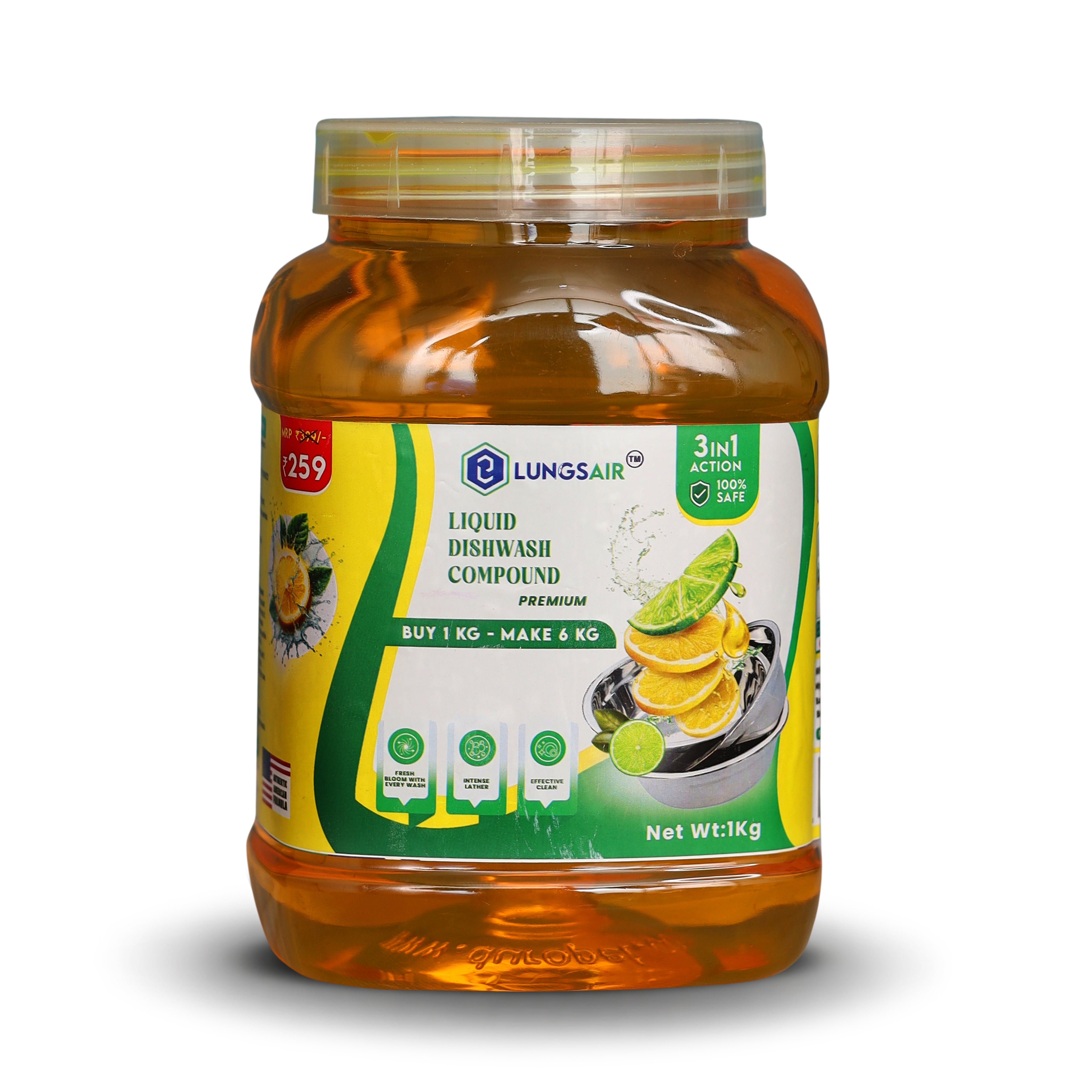 LUNGS AIR Dishwash Liquid Compound | Lemon