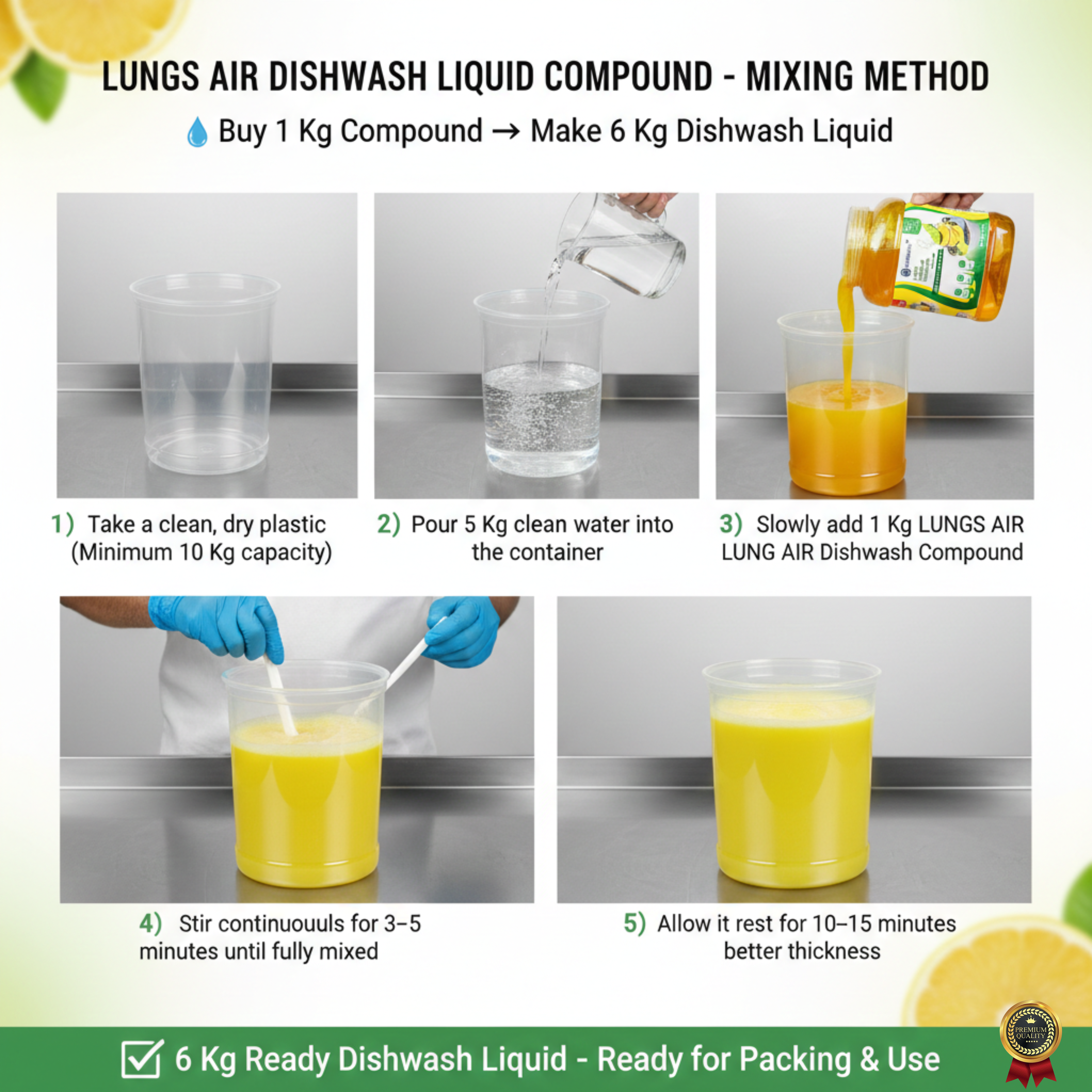 LUNGS AIR Dishwash Liquid Compound | Lemon