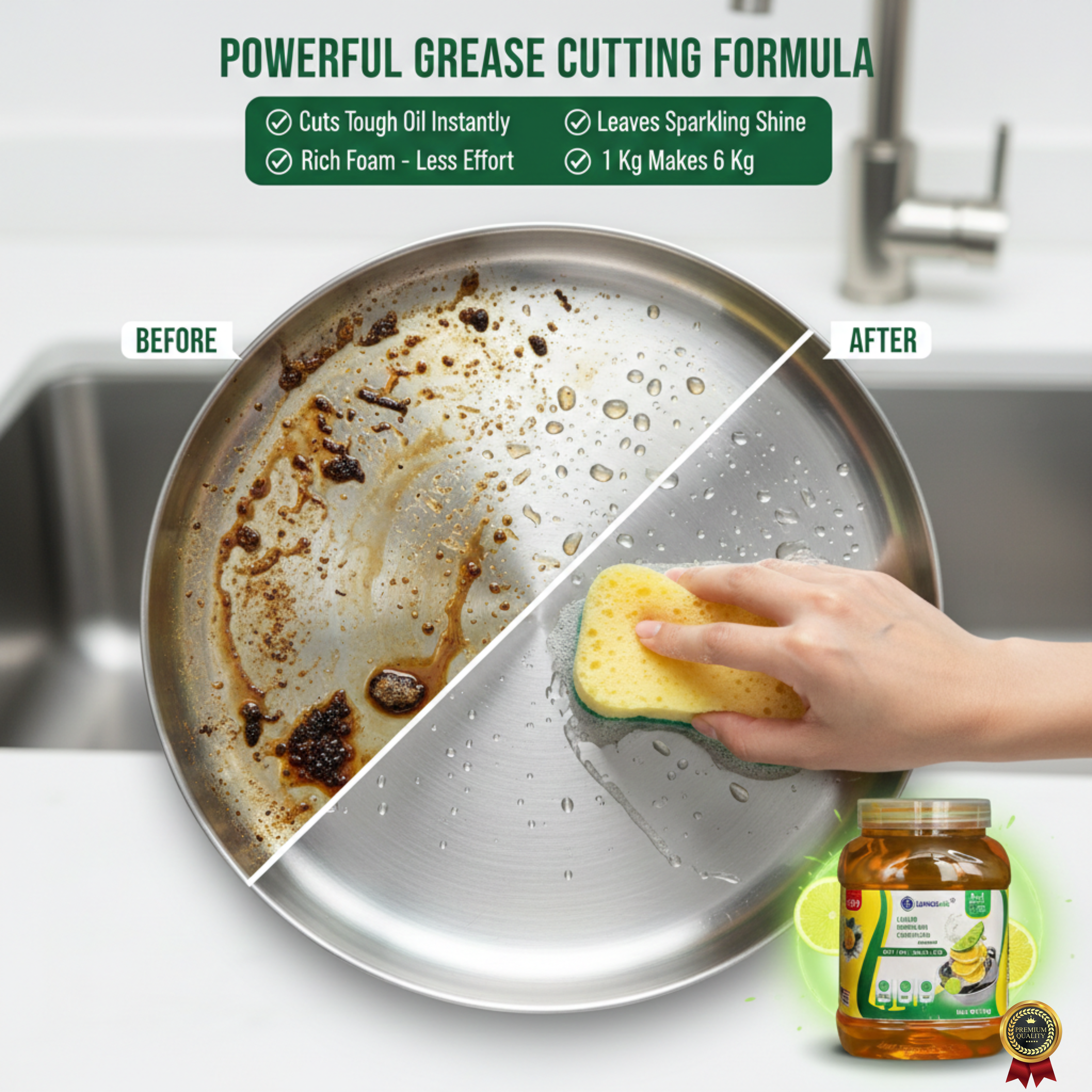 LUNGS AIR Dishwash Liquid Compound | Lemon