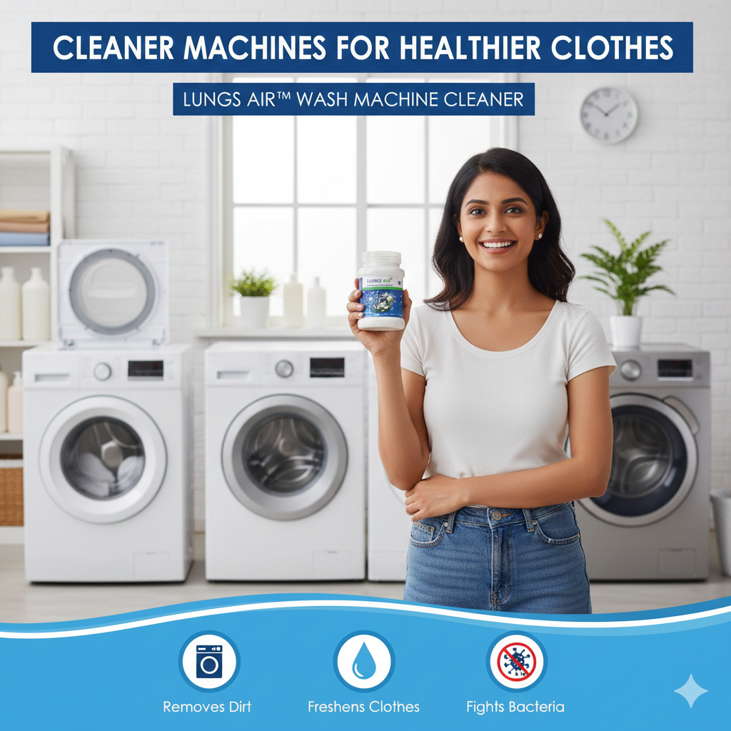 LUNGS AIR Washing Machine Deep Cleaning Powder | Lemon