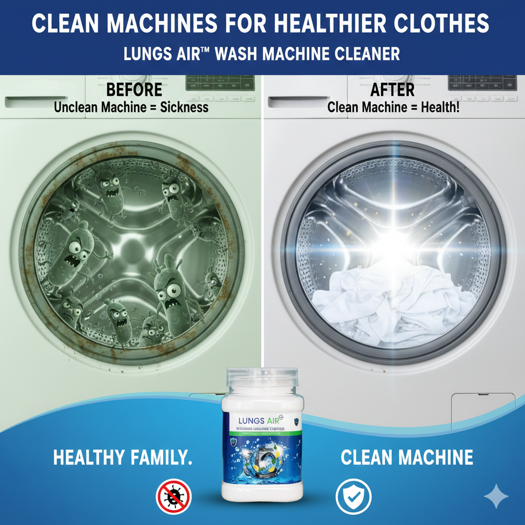 LUNGS AIR Washing Machine Deep Cleaning Powder | Lemon