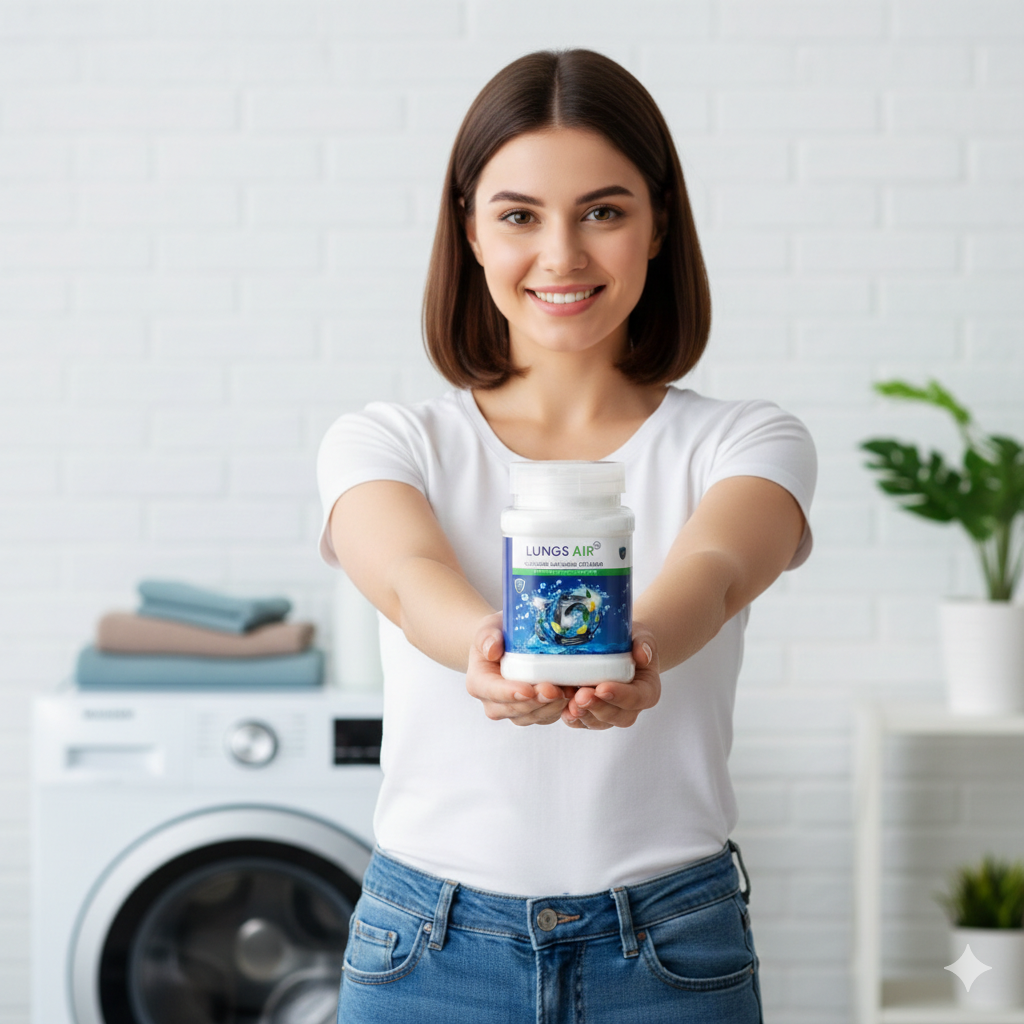 LUNGS AIR Washing Machine Deep Cleaning Powder | Lemon