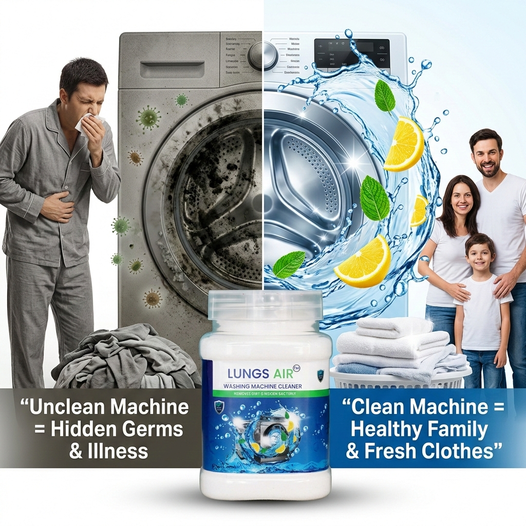 LUNGS AIR Washing Machine Deep Cleaning Powder | Lemon