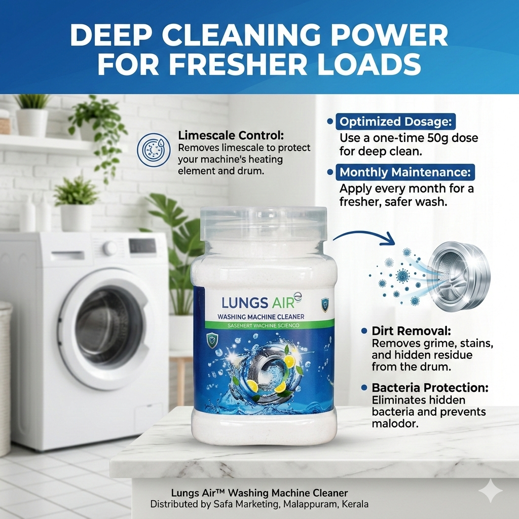 LUNGS AIR Washing Machine Deep Cleaning Powder | Lemon