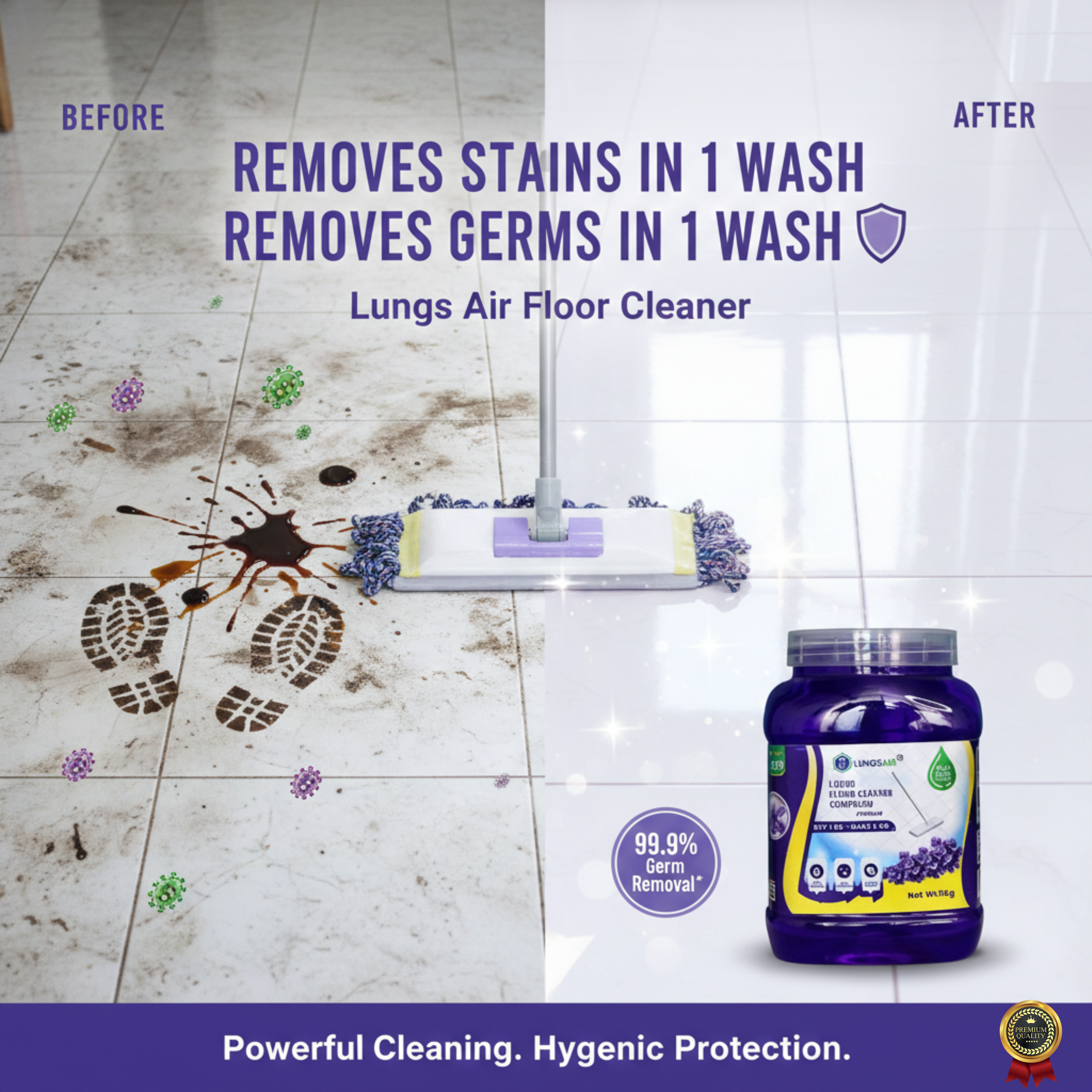 LUNGS AIR Floor Cleaner Liquid Compound | Lavender