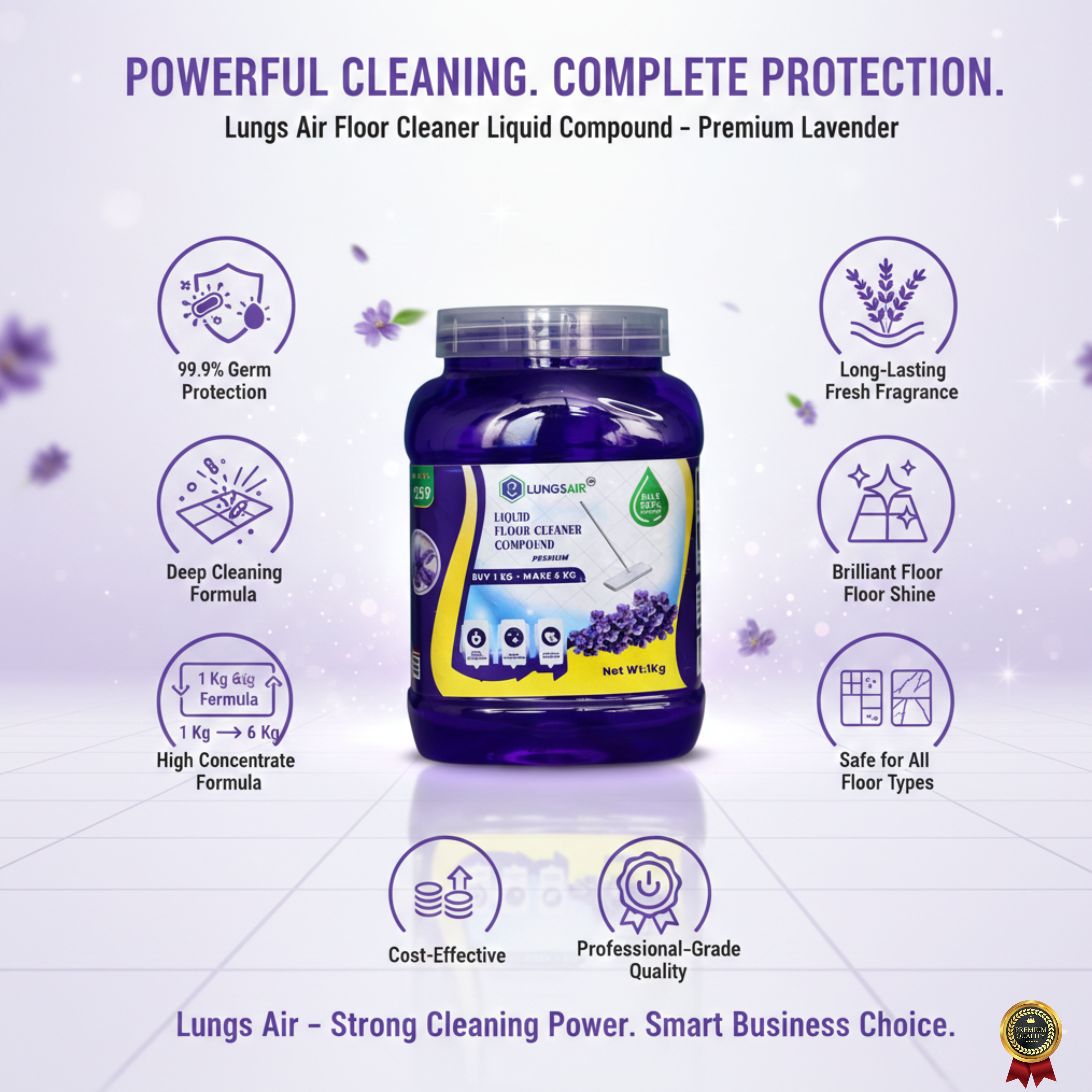 LUNGS AIR Floor Cleaner Liquid Compound | Lavender