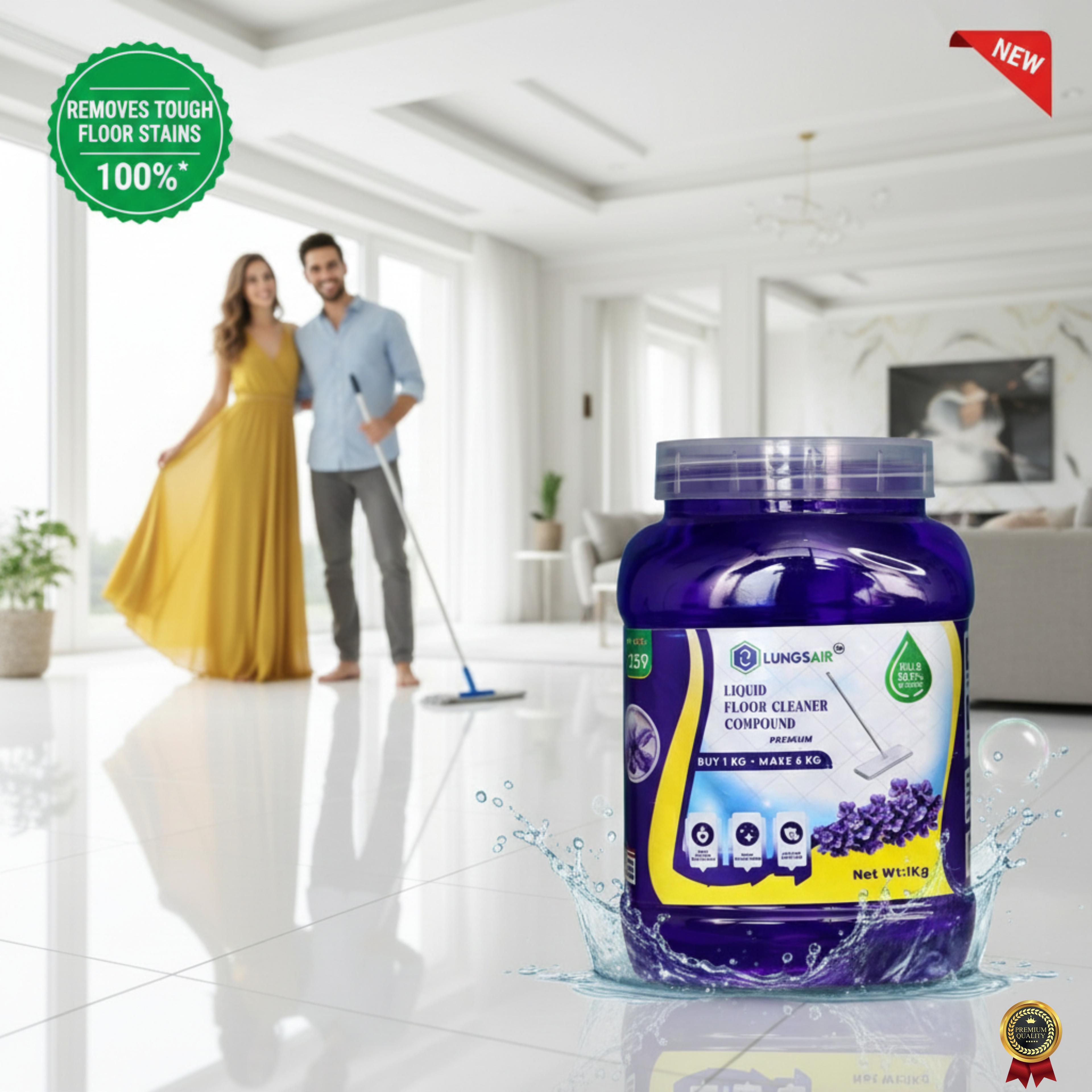 LUNGS AIR Floor Cleaner Liquid Compound | Lavender