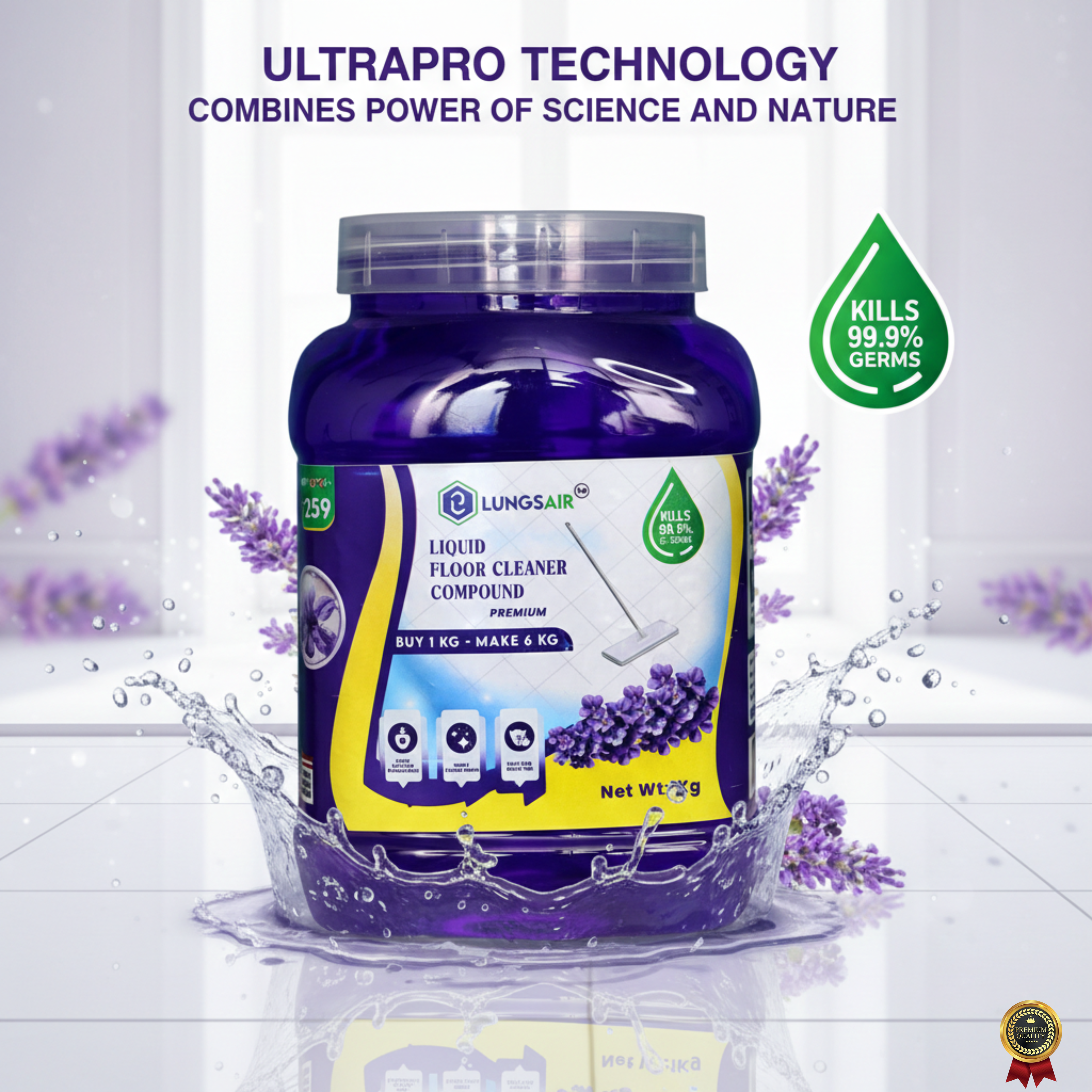 LUNGS AIR Floor Cleaner Liquid Compound | Lavender