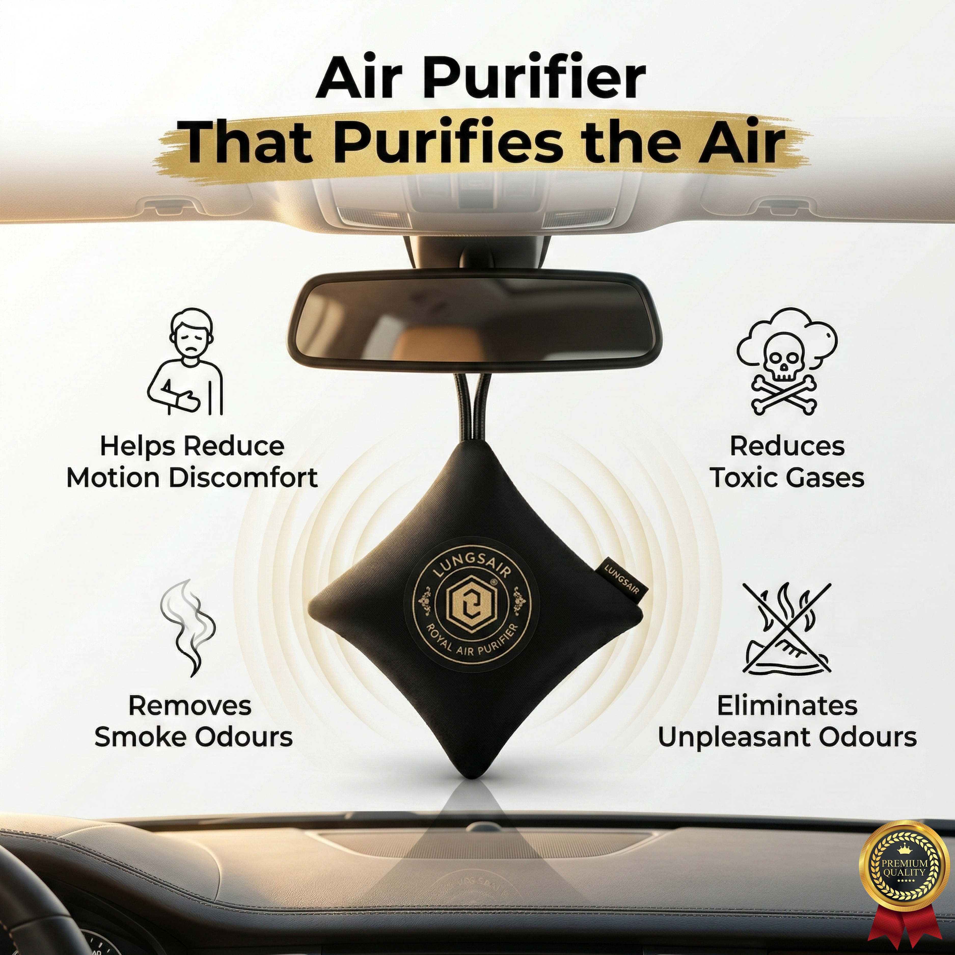 LUNGS AIR Non-electric Air Purifier | Black