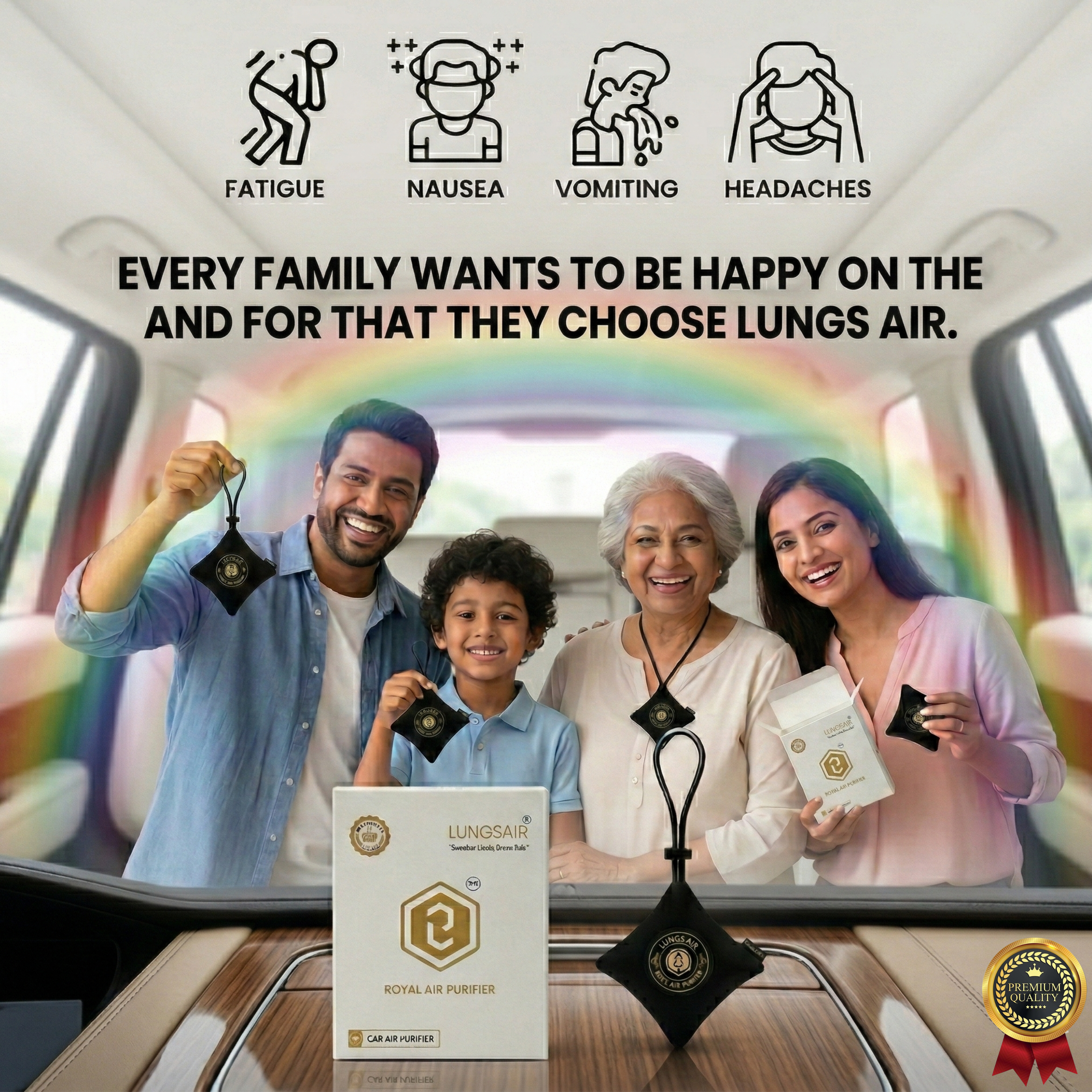 LUNGS AIR Non-electric Air Purifier | Black