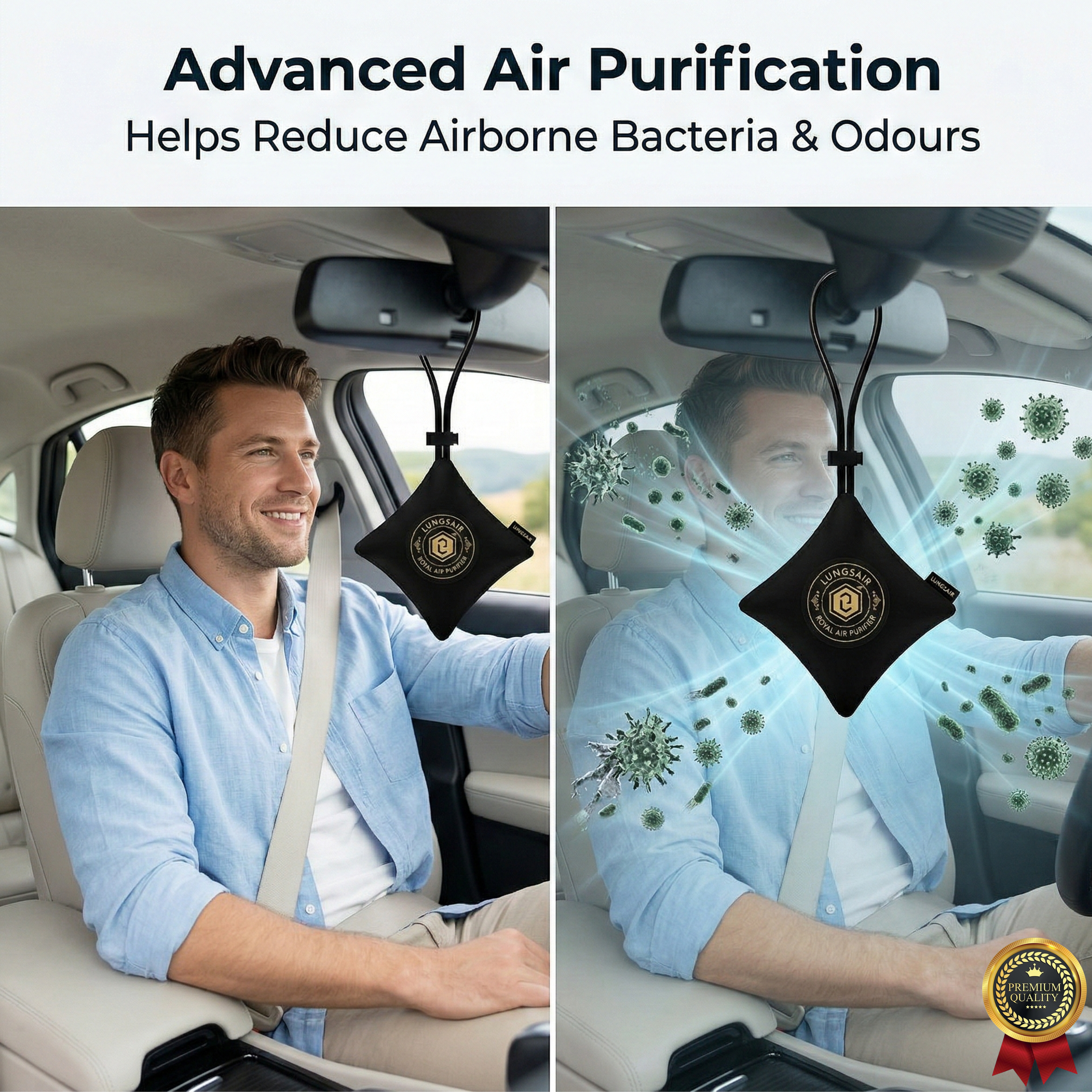 LUNGS AIR Non-electric Air Purifier | Black