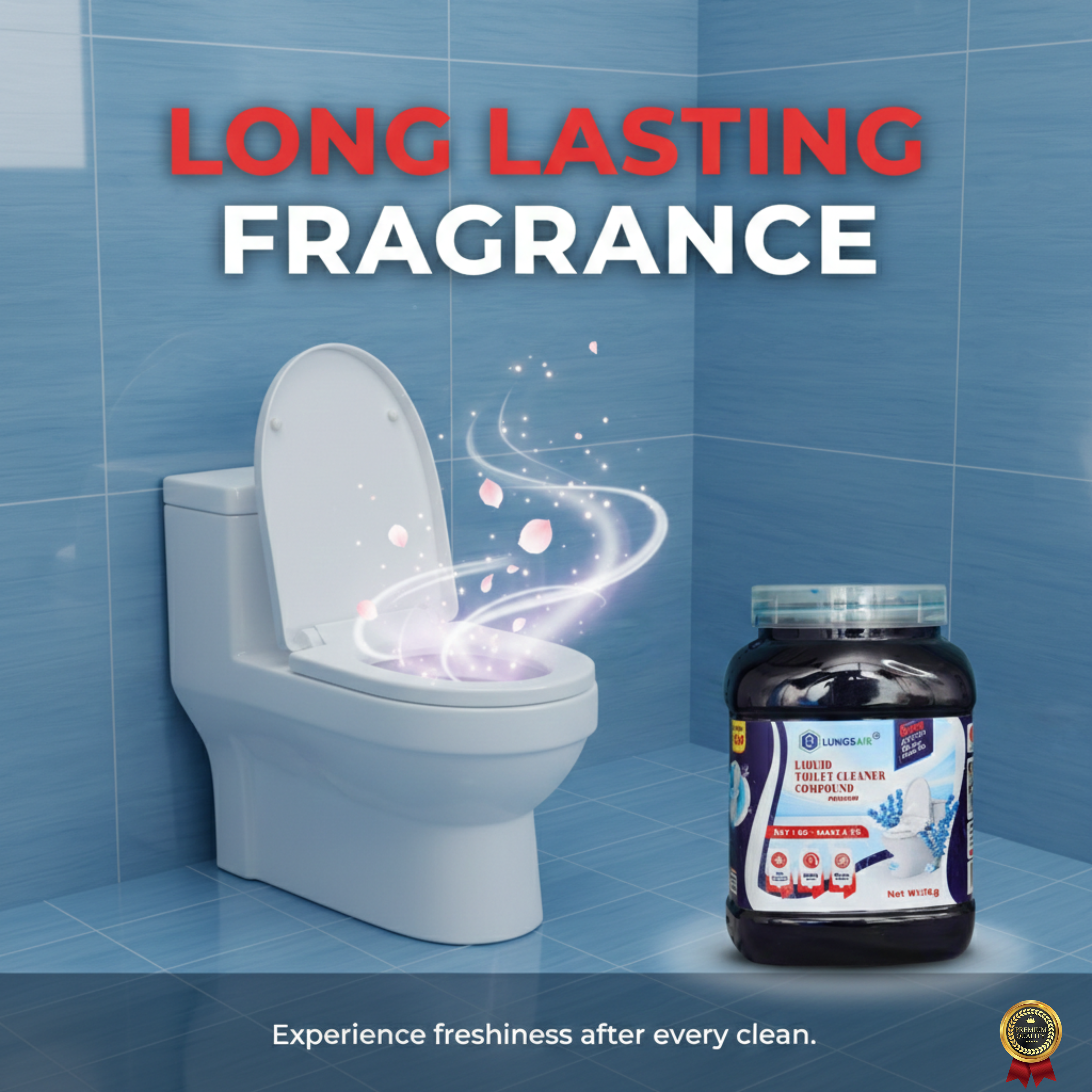 LUNGS AIR Toilet Cleaner Liquid Compound | Blue