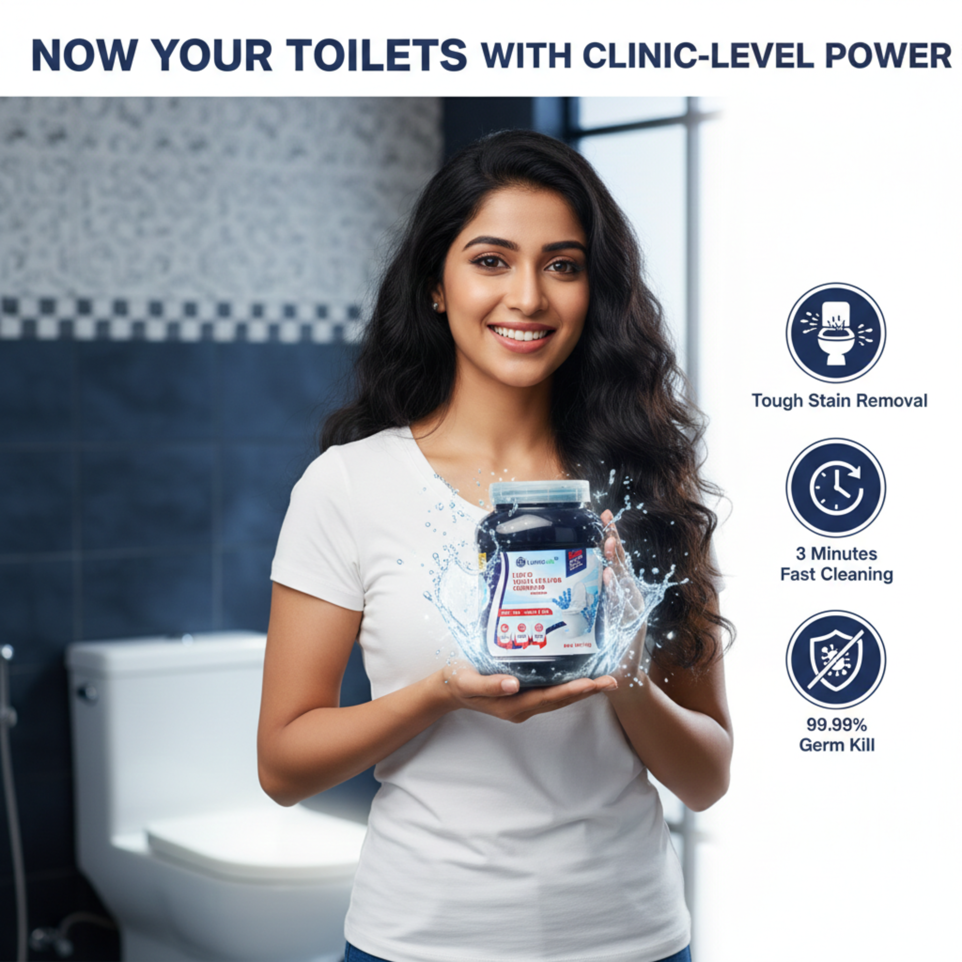 LUNGS AIR Toilet Cleaner Liquid Compound | Blue